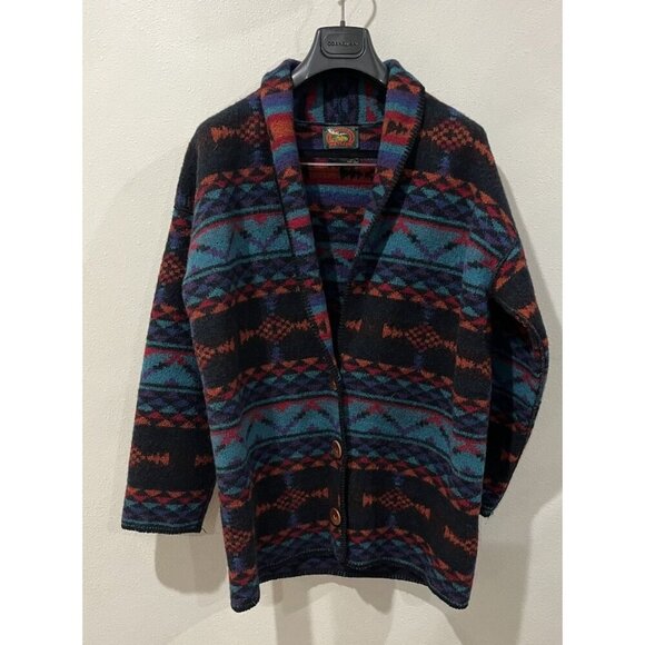 ALPS Wool Sweater Women’s Medium M Cardigan Aztec Relaxed Tribal Vintage Jacket - Picture 1 of 3